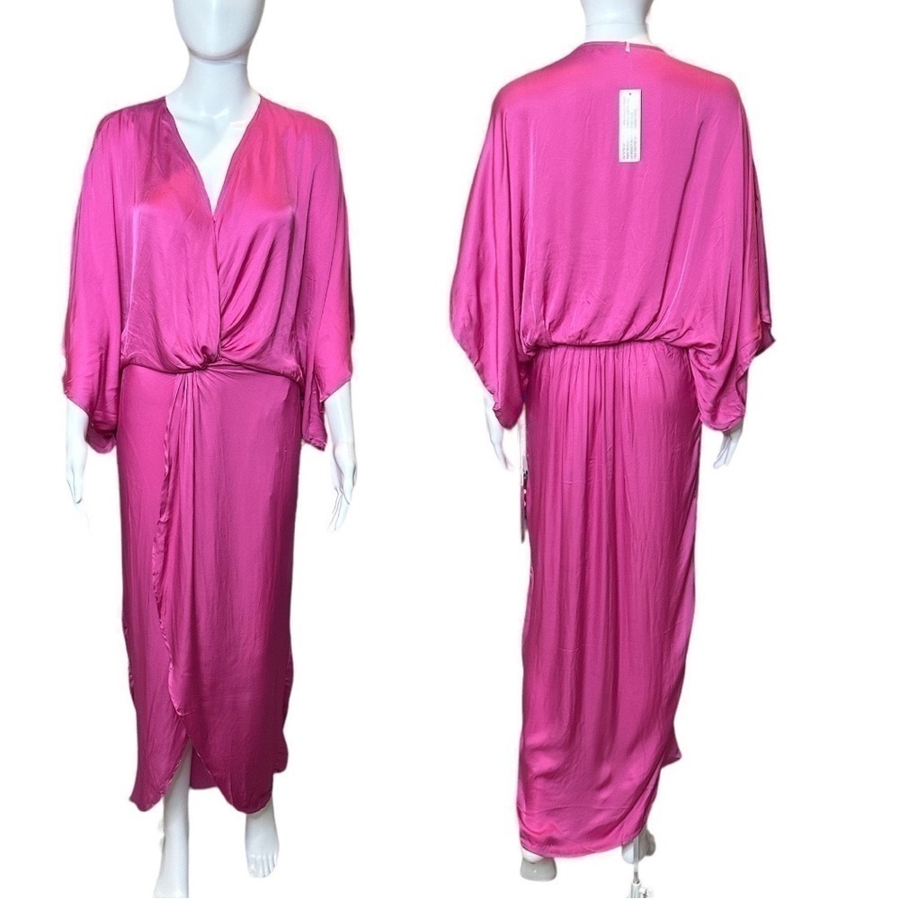 YOUNG FABULOUS & BROKE YFB Siren Maxi Kimono Kaftan Silky Dress size small - Picture 5 of 6